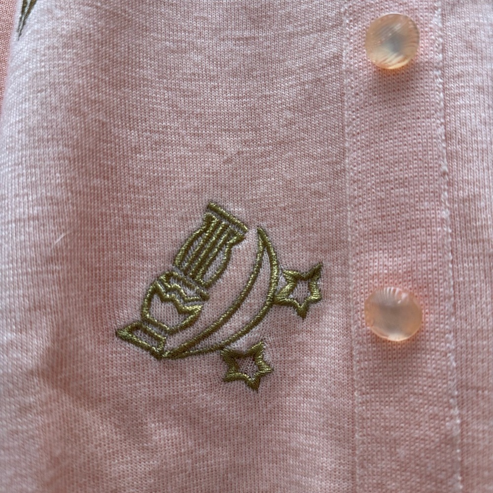 Vintage - Opal Fashion Chic Peach Collared Sweater with Embroidered Details - Picture 5 of 6